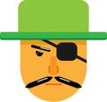 Pirate Face illustration Art with Eye Patch. Royalty Free Stock Photo