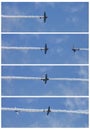 The Geico Skytypers flying preforming Knife Pass precision aerial maneuvers
