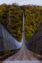 Geierlay suspension bridge Germany in Autumn colors Royalty Free Stock Photo