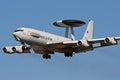 NATO AWACS surveillance aircraft Boeing E-3 Sentry on final for landing