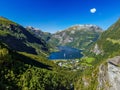 Geiranger fjord, Beautiful Nature Norway. Travel by ferry in Geiranger