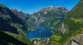 Geiranger fjord, Beautiful Nature Norway. Travel by ferry in Geiranger Royalty Free Stock Photo