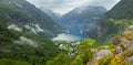 Geiranger Fjord from Dalsnibba mount, Norge Royalty Free Stock Photo