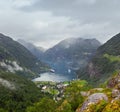 Geiranger Fjord from Dalsnibba mount, Norge Royalty Free Stock Photo