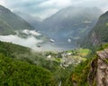 Geiranger Fjord from Dalsnibba mount, Norge Royalty Free Stock Photo