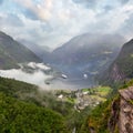 Geiranger Fjord from Dalsnibba mount, Norge Royalty Free Stock Photo