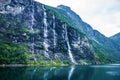 Geiranger fjord, Norway - waterfalls Seven Sisters Royalty Free Stock Photo