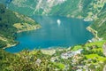 Geiranger fjord sea landscape view, Norway Royalty Free Stock Photo