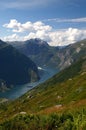 Geirangerfjord with cruiseships Royalty Free Stock Photo