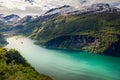 Geirangerfjord and village in More og Romsdal, Norway, Northern Europe Royalty Free Stock Photo