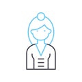 geisha avatar line icon, outline symbol, vector illustration, concept sign Royalty Free Stock Photo