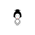 Geisha face vector Royalty Free Stock Photo