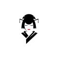 Geisha face vector Royalty Free Stock Photo