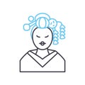geisha line icon, outline symbol, vector illustration, concept sign Royalty Free Stock Photo