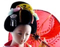 Geisha with umbrella Royalty Free Stock Photo