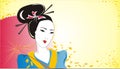 Geisha with umbrella Royalty Free Stock Photo