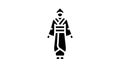 geisha woman glyph icon animation