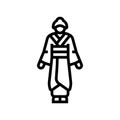 geisha woman line icon vector illustration Royalty Free Stock Photo