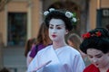Geisha, woman in traditional japanese kimono