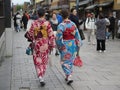 Geishas walking through Gion district, Kyoto