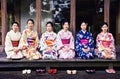 Geishas in Yoshikien Garden in Nara Royalty Free Stock Photo