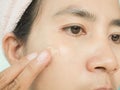 Gel Aloe Vera Skin Face, Woman Apply Cream Moisture Care Body Mask Mdicine Injury Serum Facial Beauty Home Spa Natural skin Care Royalty Free Stock Photo