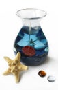 Gel Candle, Starfish and Two Glass Decorations Royalty Free Stock Photo