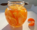 Gel candles with mandarin slices romantic gift