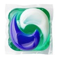 Gel capsule with laundry detergent on white Royalty Free Stock Photo