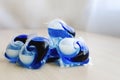 Gel capsules with laundry detergent close up. Place for text, copyspace Royalty Free Stock Photo