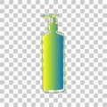 Gel, Foam, Liquid Soap. Dispenser Pump Plastic Bottle. Blue to green gradient Icon with Four Roughen Contours on stylish Royalty Free Stock Photo