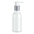 Gel, Foam Or Liquid Soap Dispenser Pump Plastic Bottle White. Ready For Your Design. Product Packing