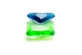Gel laundry capsule detergent isolated on white. Royalty Free Stock Photo