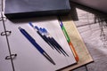 Gel pen refill writing accessories. Details and close-up.