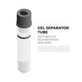 Gel separator vacutainer tube for ESR in isometric design, vector illustration isolated on white background. Vacuum tube