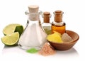 lime spa bottle skincare organic body natural lemon treatment oil. Generative AI.