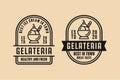 Gelateria ice cream premium logo collection