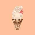 Gelateria Logo. Italian Ice Cream Emblem. G monogram like Ice cream.