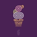 Gelateria Logo. Italian Ice Cream Emblem. G monogram like Ice cream.