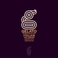 Gelateria Logo. Italian Ice Cream Emblem. G monogram like Ice cream.