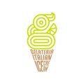 Gelateria Logo. Italian Ice Cream Emblem. G monogram like Ice cream. Typography composition.