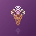 Gelateria Logo. Italian Ice Cream Emblem. Typography composition as waffle cone. Royalty Free Stock Photo