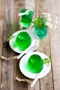 Gelatin dessert with woodruff Royalty Free Stock Photo