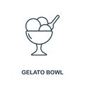 Gelato Bowl icon from italy collection. Simple line Gelato Bowl icon for templates, web design and infographics