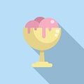 Gelato cream cup icon flat vector. Cold dessert