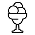 Gelato fruit balls icon outline vector. Ice cream