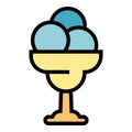 Gelato fruit balls icon vector flat