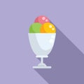 Gelato fruit sorbet icon flat vector. Ice cream soft