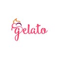 Gelato, Ice Cream Logo, Typography, Typeface, Icon, Symbol Vector Design Royalty Free Stock Photo