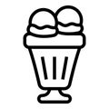 Gelato sundae icon outline vector. Ice cream